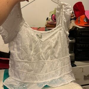 White Hollister crop top